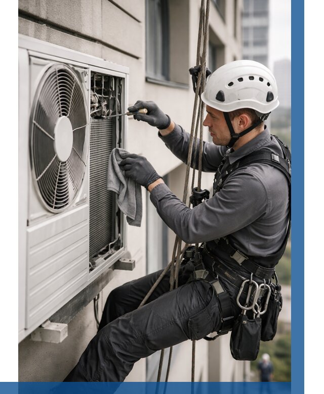 Обслуживание внешнего блока кондиционера в Кронштадте от 2817 р.ВЫСОТНИК-Крн