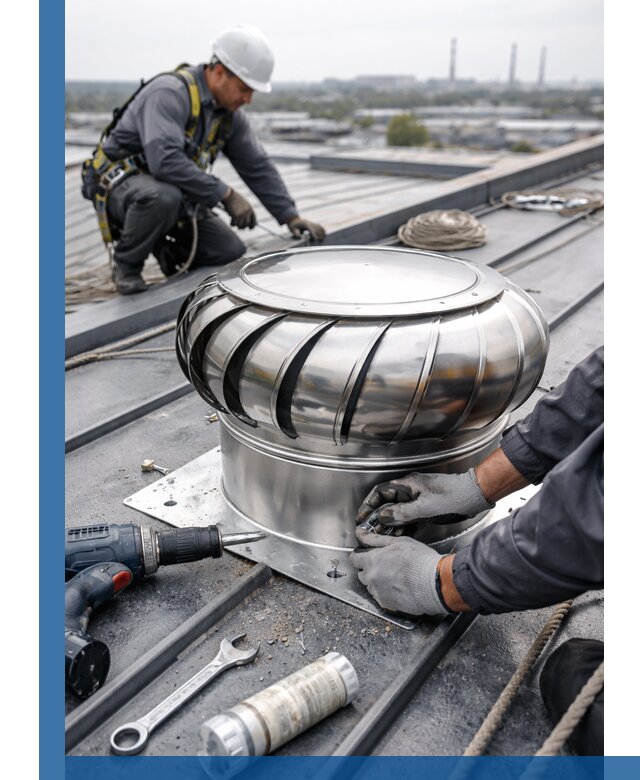 Установка дефлекторов на кровле в Кронштадте профессионально