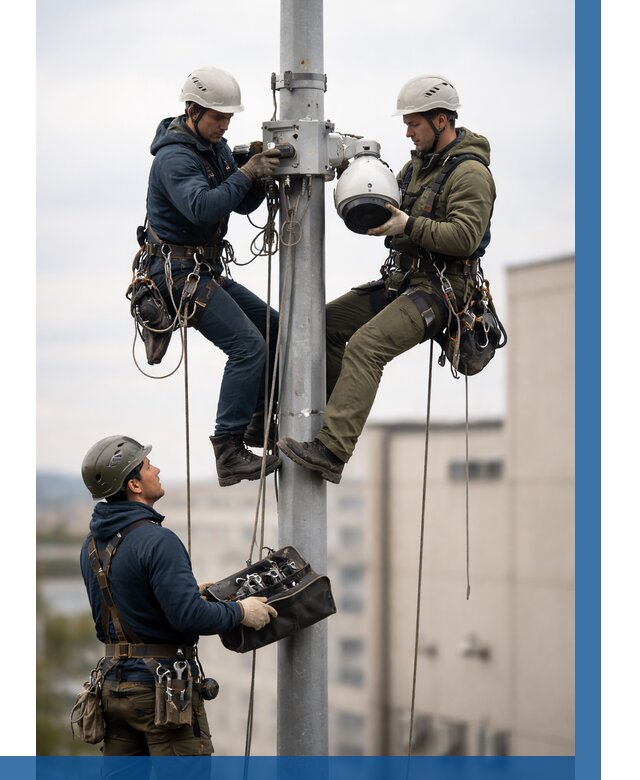 Установка видеокамер на мачте в Кронштадте от 8869 р. | ВЫСОТНИК-Крн