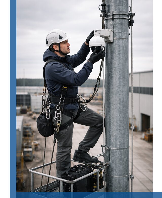 Профессиональная установка видеокамер на мачте в Кронштадте