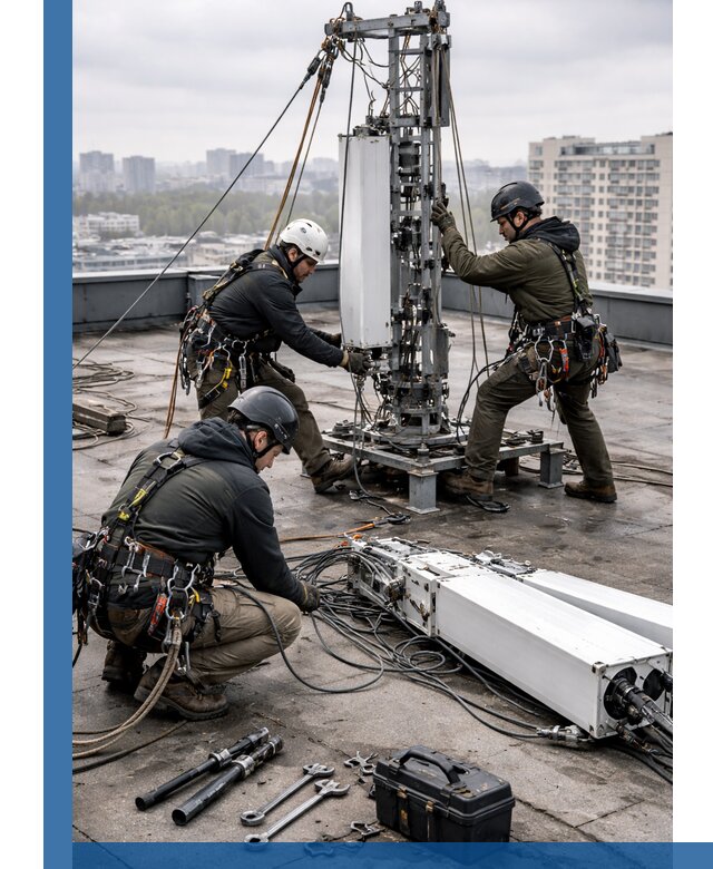 Демонтаж антенн на крыше зданий в Кронштадте с гарантией