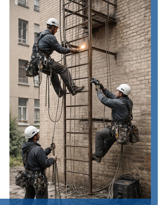 Ремонт пожарной лестницы в Кронштадте от 7826 р. | ВЫСОТНИК-Крн