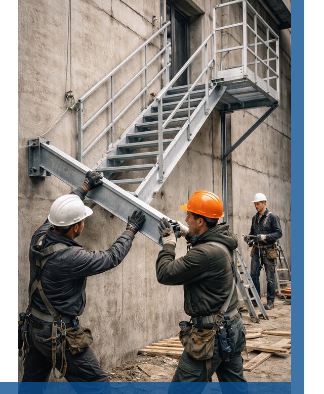 Монтаж металлических лестниц в Кронштадте от 15651 р. | ВЫСОТНИК-Крн