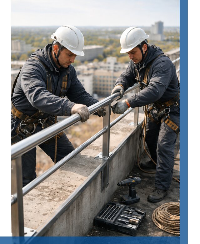 Монтаж перил на высоте в Кронштадте от 2609 р. | ВЫСОТНИК-Крн