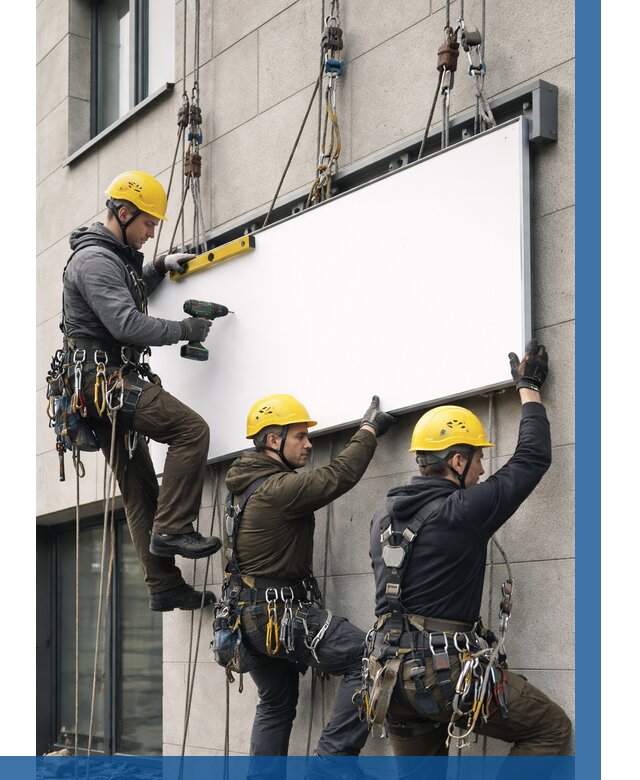 Монтаж рекламной вывески в Кронштадте от 8347 р. | ВЫСОТНИК-Крн