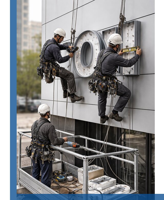 Профессиональный монтаж световых букв в Кронштадте под ключ