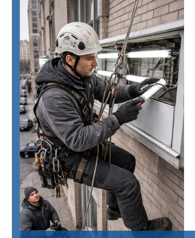 Профессиональная замена ламп в наружной вывеске в Кронштадте