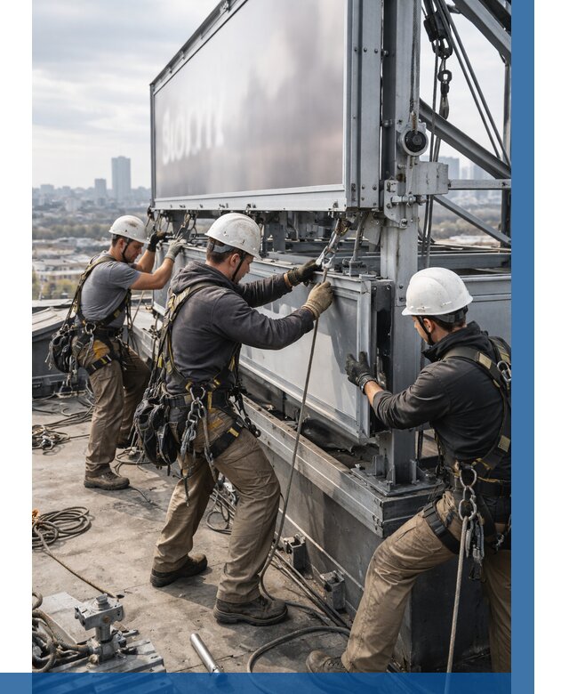 Монтаж крышной рекламной конструкции в Кронштадте от 62604 р.|ВЫСОТНИК-Крн