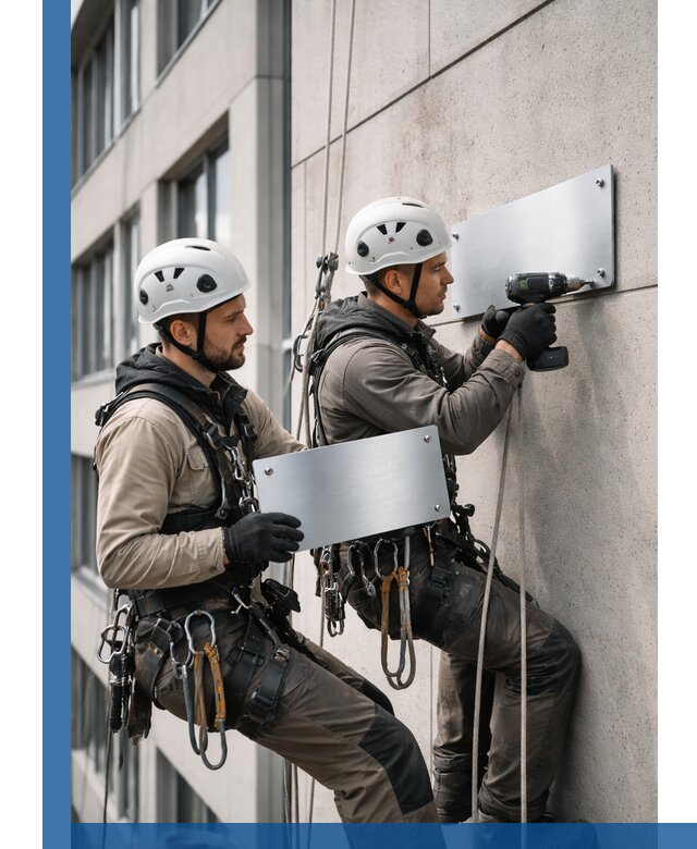 Монтаж табличек и указателей в Кронштадте для зданий и сооружений