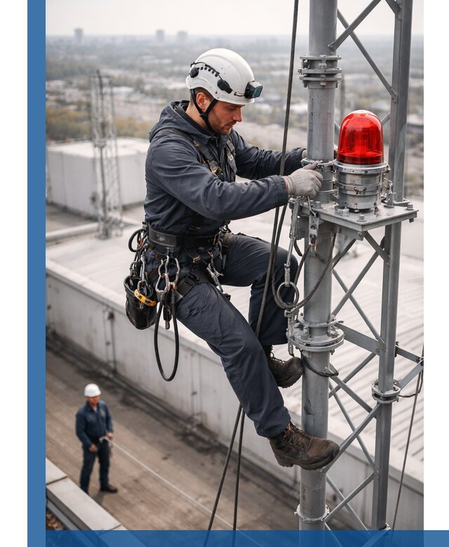 Монтаж заградительных огней и обслуживание объектов в Кронштадте