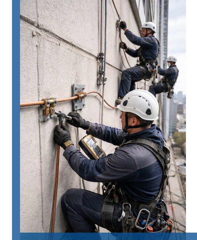 Монтаж системы заземления здания и молниезащиты в Кронштадте