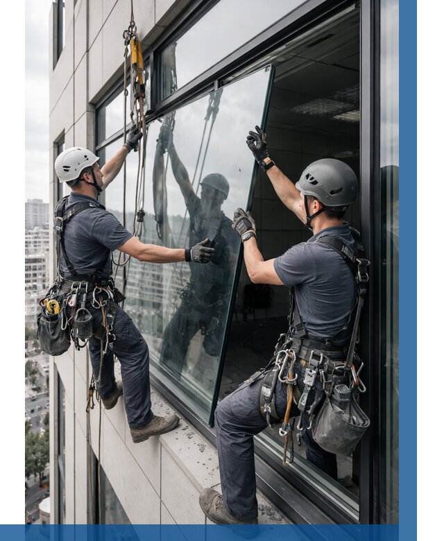 Замена стеклопакетов на высоте в Кронштадте от 5739 р. | ВЫСОТНИК-Крн