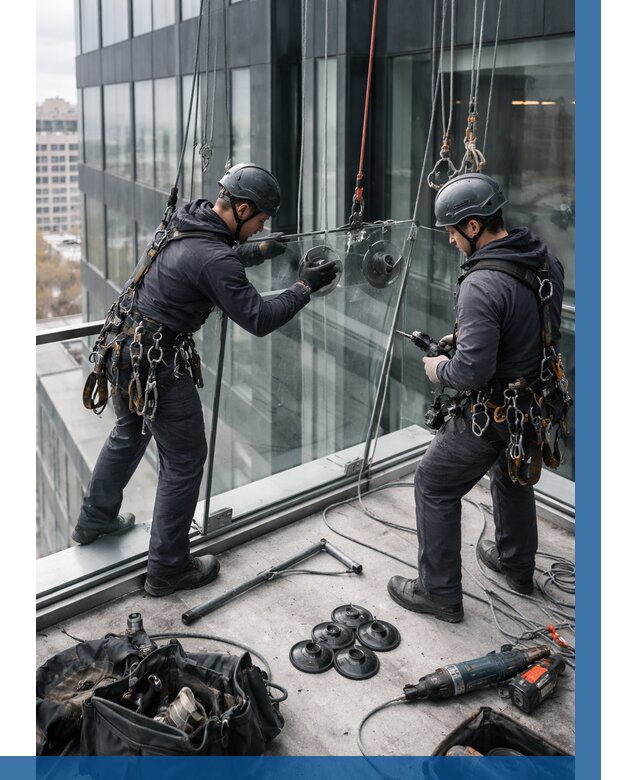 Монтаж стеклянных ограждений в Кронштадте от 2609 р. | ВЫСОТНИК-Крн