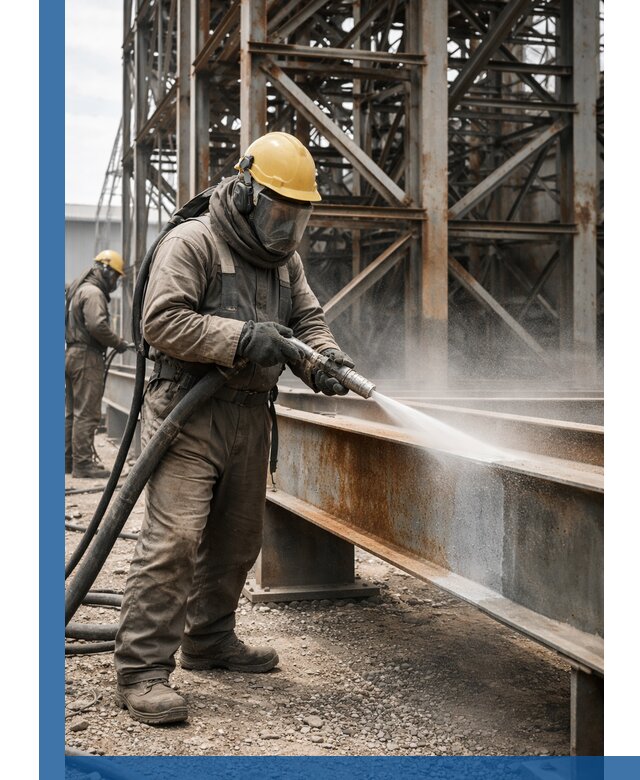 Пескоструйная очистка металлоконструкций в Кронштадте промышленная