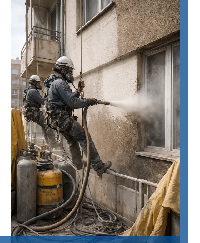 Пескоструйная очистка фасада в Кронштадте от 678 р. | ВЫСОТНИК-Крн