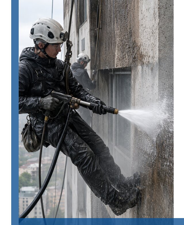 Гидроструйная очистка фасадов и конструкций в Кронштадте