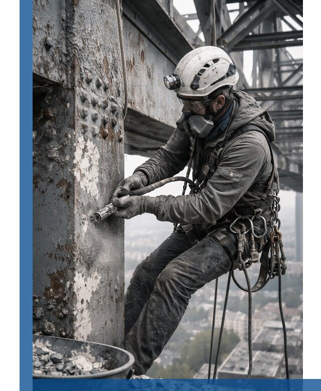 Удаление старой краски с металлических конструкций в Кронштадте