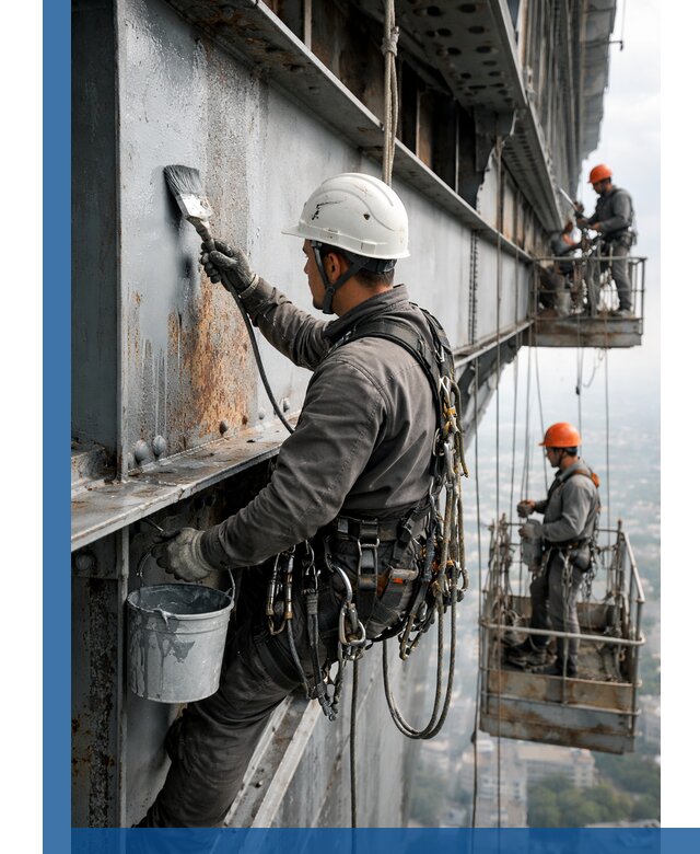 Покраска металлоконструкций на высоте в Кронштадте профессионально