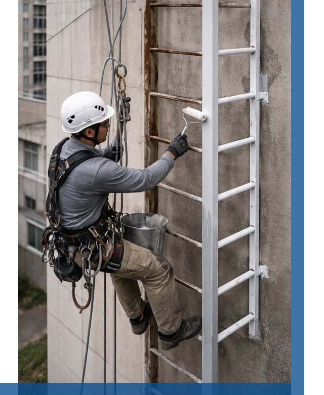 Покраска пожарных лестниц в Кронштадте от 4695 р. | ВЫСОТНИК-Крн