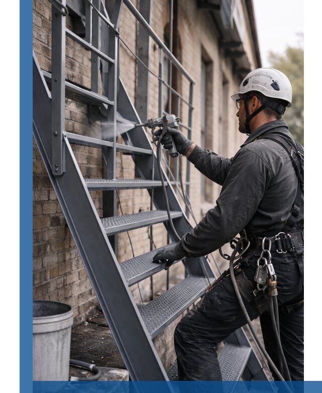 Покраска и антикоррозионная защита пожарных лестниц в Кронштадте