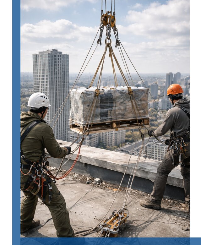 Подъем и монтаж крупногабаритных грузов на крышу в Кронштадте