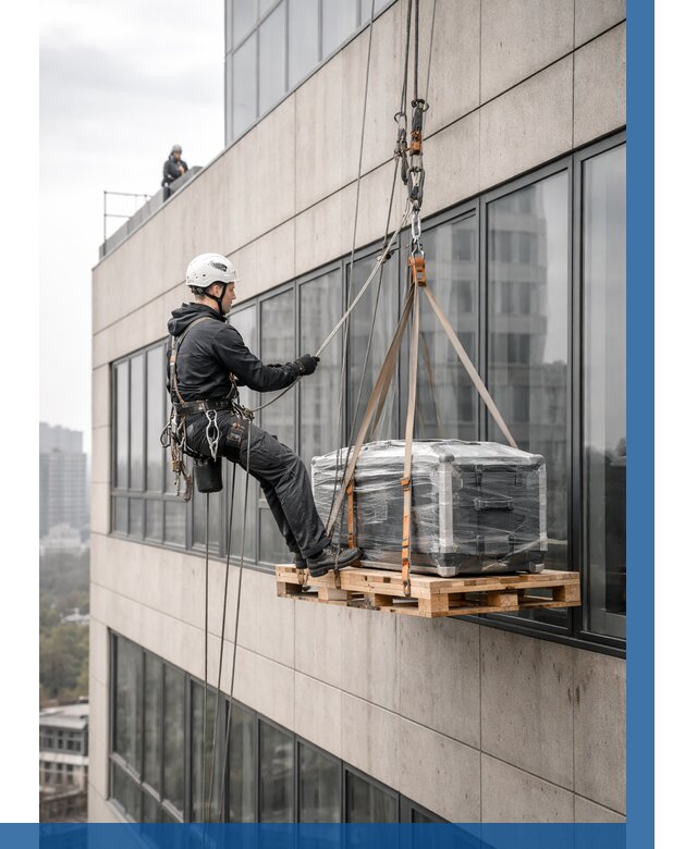 Спуск груза по фасаду в Кронштадте от 3652 р. | ВЫСОТНИК-Крн