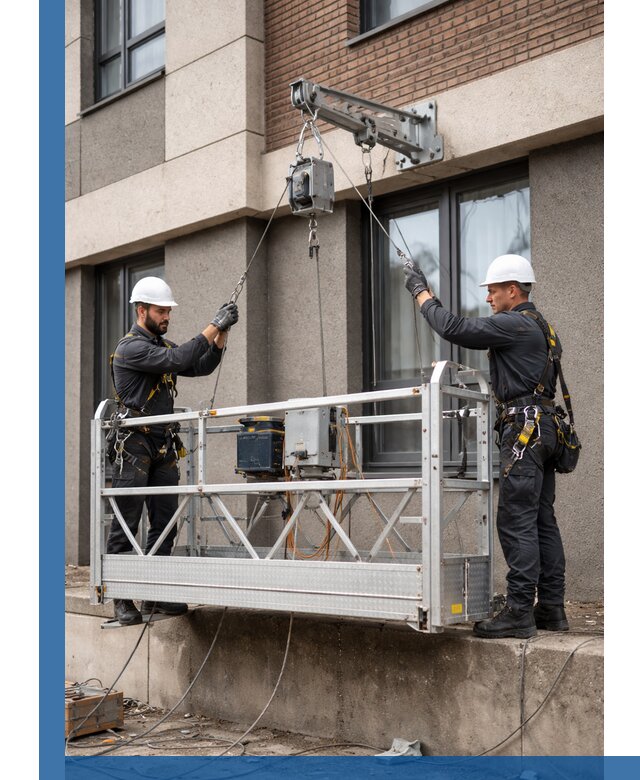 Монтаж и подъем фасадной люльки в Кронштадте с гарантией безопасности