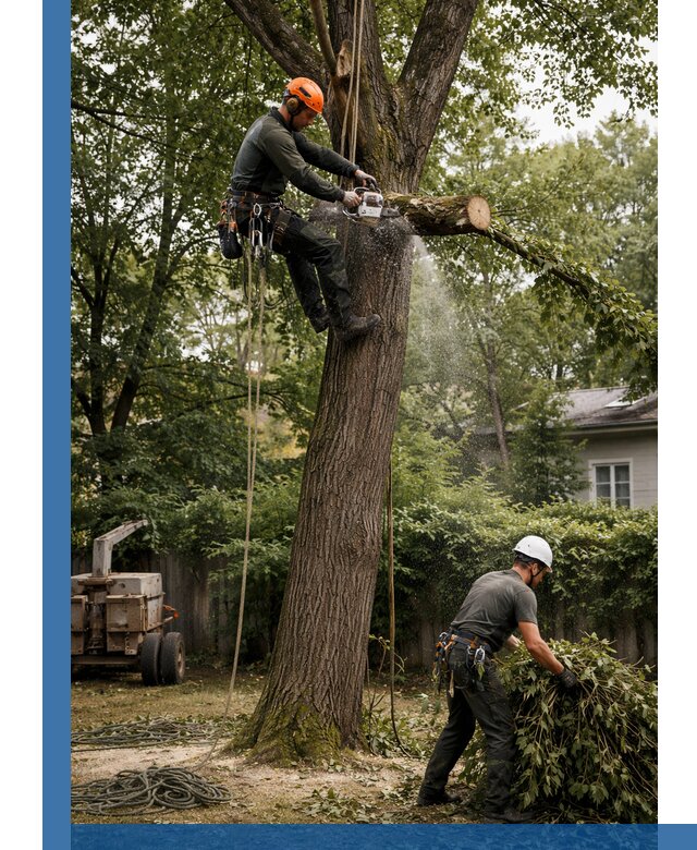 Кронирование деревьев в Кронштадте, безопасная высотная обрезка