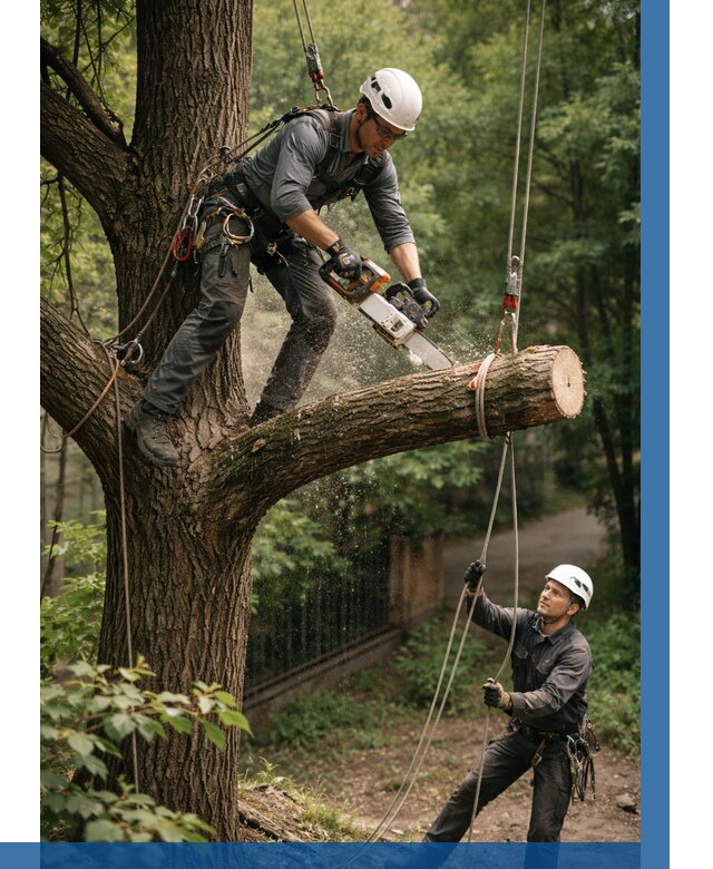 Спил деревьев альпинистами в Кронштадте от 8347 р. | ВЫСОТНИК-Крн