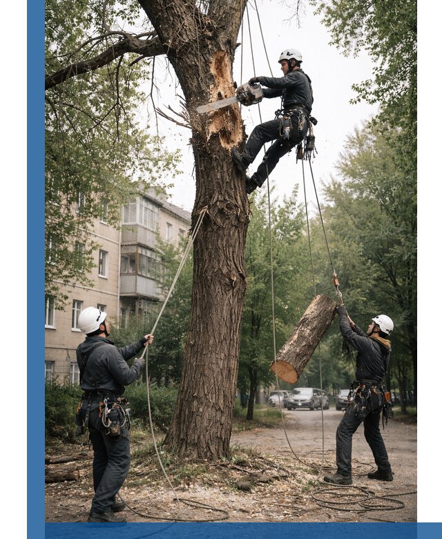 Срочное удаление аварийных деревьев в Кронштадте с гарантией безопасности