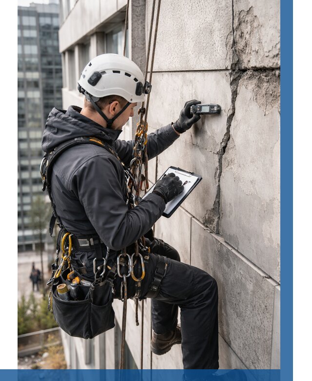 Обследование фасада альпинистами в Кронштадте от 125 р. | ВЫСОТНИК-Крн