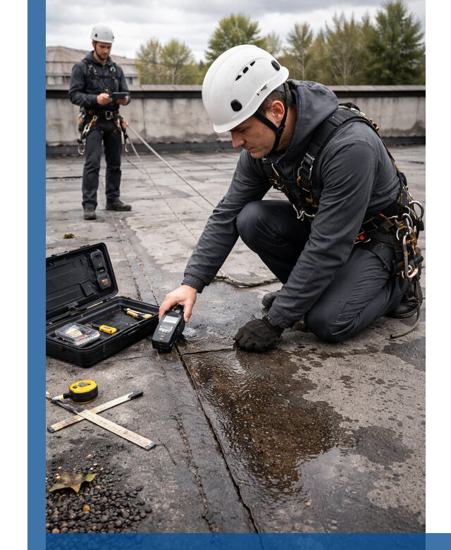 Обследование кровли на протечки и выявление дефектов в Кронштадте