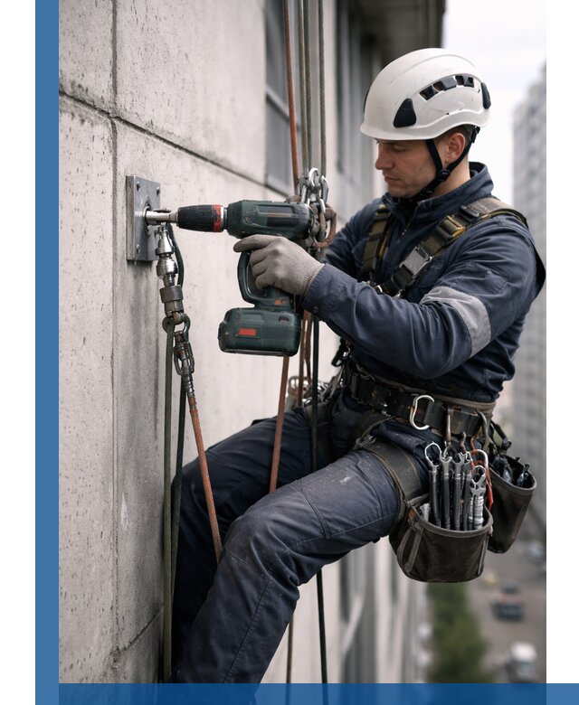 Установка анкерных точек для высотных работ в Кронштадте