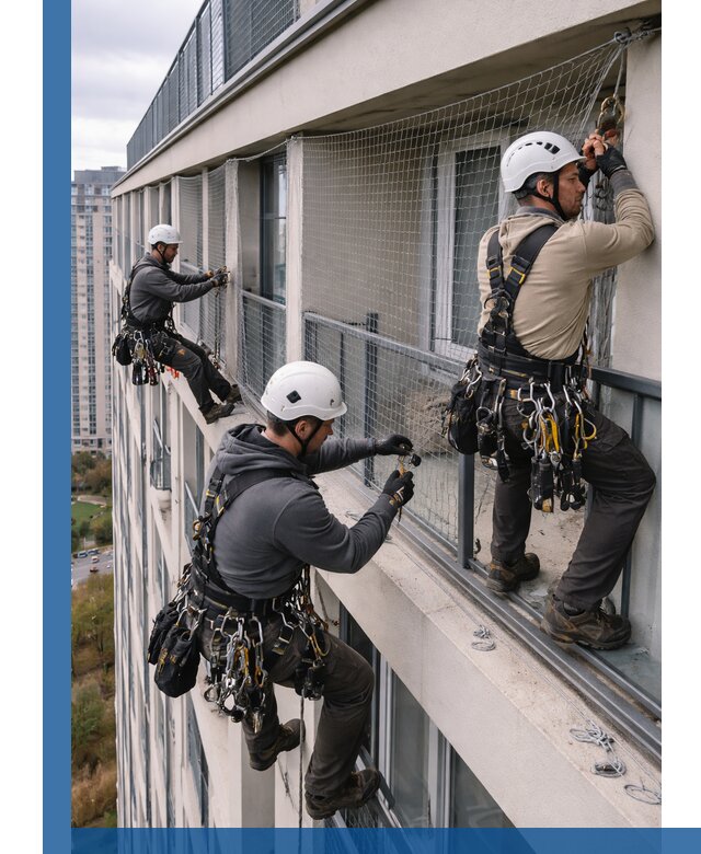 Профессиональный монтаж защитной сетки от птиц в Кронштадте